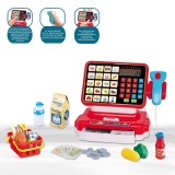 Casa de marcat jucarie cu scanner, sunet si lumini, set accesorii, rosie, CMCLASS