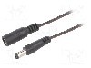 Cablu alimentare DC, DC 5,5/2,1 mufa, DC 5,5/2,1 soclu, negru, 2m, BQ CABLE - DC.EXT.6200.0200