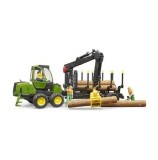 Vehicul Bruder - Tractor forestier John Deere 1210E, cu Graifer si 4 busteni