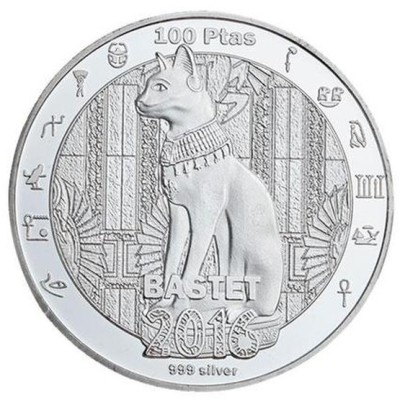 Sahara Occidentala 100 Peseta 2016 Pisica Bastet UNC 40mm foto