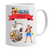Cana alba personalizata one piece nume alex, INOVATIX&reg;. 330 ml