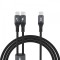 Cablu Incarcare USB-C - USB-C / USB-C Dudao L3F 2in1, 100W, 1.2m, Negru