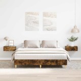 VidaXL Cadru pat fără saltea Stejar afumat 150x200 cm Lemn prelucrat