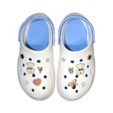 Papuci/saboti, clogs, pentru femei, spuma EVA, alb si albastru, marimea 40, Jose Amorales