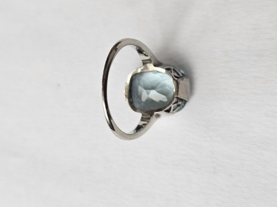 Inel argint cu acvamarin #3084 foto