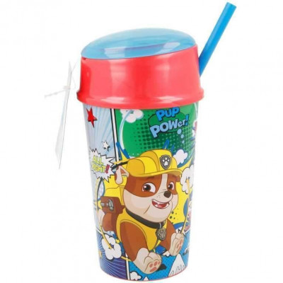 Cana cu pai, capac si compartiment alimente Paw Patrol 400 ml SunCity STF18901 foto