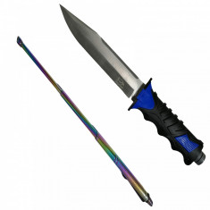 Set Cutit / Baioneta, Survival Camper, 35 cm si baston telescopic rainbow foto