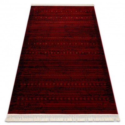 ORIENT 5820 covor visiniu / negru Oriental, dunga cu franjuri, 200x290 cm foto