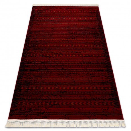 ORIENT 5820 covor visiniu / negru Oriental, dunga cu franjuri, 200x290 cm