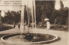 Carte postala Parc cu fantana Baile Felix austro-ungara foto