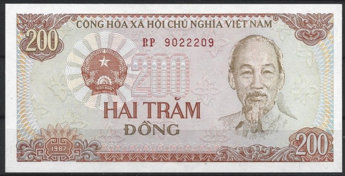 !!! F. RARR : RADAR : VIETNAM - 200 DONG 1987 - P 100 c - UNC / CEA DIN SCAN / RADAR 9022209