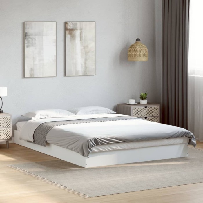Gossi cadru de pat, alb, 140x200 cm, lemn prelucrat