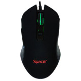 Cumpara ieftin MOUSE SPACER - gaming cu fir optic USB 2400 dpi 6/1 iluminare negru SP-GM-01