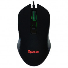 MOUSE SPACER - gaming cu fir optic USB 2400 dpi 6/1 iluminare negru SP-GM-01