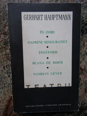 GERHART HAUPTMANN - TEATRU volumul 1 foto