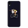 Husa silicon pentru Apple Iphone XR, ET Riding Bike Funny Illustration