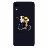 Husa silicon pentru Apple Iphone XR, ET Riding Bike Funny Illustration