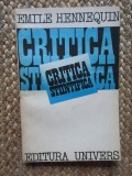 CRITICA STIINTIFICA - EMILE HENNEQUIN