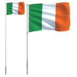 Cumpara ieftin Steag Irlanda si stalp din aluminiu, 5,55 m