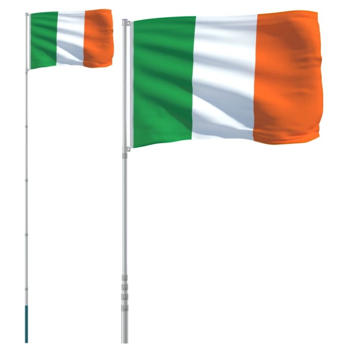 Steag Irlanda si stalp din aluminiu, 5,55 m