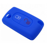 Husa Cheie Citroen/Peugeot 2 Butoane Silicon Albastra AutoProtect KeyCars, Oem