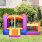 Cumpara ieftin Outsunny Castel Gonflabil pentru Copii cu Tobogan si Piscina Multicolor