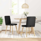 vidaXL Scaune de bucătărie, 2 buc. negru, textil