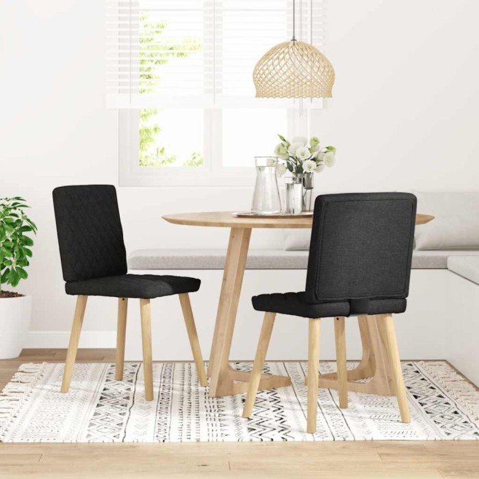 vidaXL Scaune de bucătărie, 2 buc. negru, textil