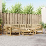 vidaXL Set de canapele de exterior cu pernă 5 pcs Alb și Bej 3386147