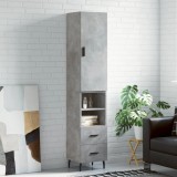 VidaXL Dulap &icirc;nalt, gri beton, 34,5x34x180 cm, lemn prelucrat