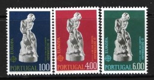 PORTUGALIA 1974 - SCULPTURA. EUROPA CEPT, serie nestampilata, F110 foto