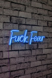 Decoratiune luminoasa LED, Fuck Fear, Benzi flexibile de neon, DC 12 V, Albastru, Neon Graph