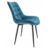 Scaun bucatarie/living, Jumi, Misty, catifea, metal, albastru, 53x63x83 cm GartenVIP DiyLine