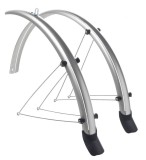 Set Aripi Bicicleta 28 inch, 48mm latime, Gri - Compatibil Diverse Biciclete