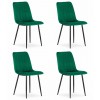 Set 4 scaune bucatarie/living, Artool, Lava, catifea verde, picioare metal negru, 43x51x90 cm