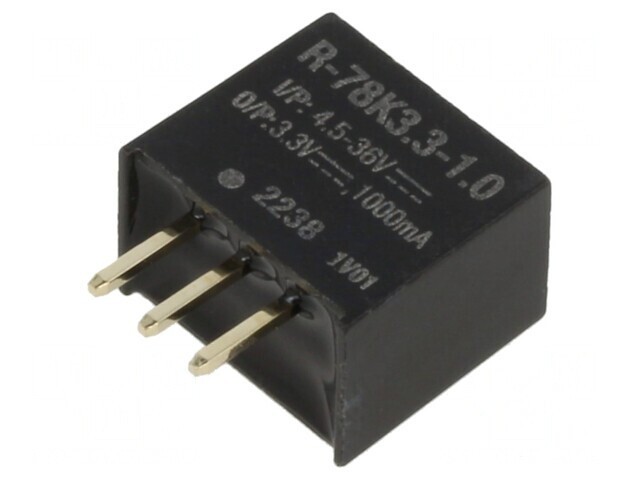Convertor DC/DC 4.5-36V la 3.3V 1A SIP3 THT