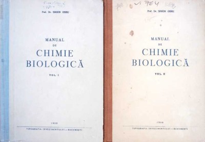 MANUAL DE CHIMIE BIOLOGICA VOL.1-2-SIMION OERIU-274155 foto