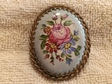 LIMOGES BROSA BUCHET de FLORI pictata manual pe PORTELAN impecabila UNICA manopera EXCEPTIONALA splendida FRANTA aprox 1920