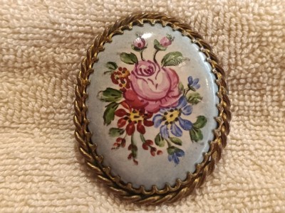 LIMOGES BROSA BUCHET de FLORI pictata manual pe PORTELAN impecabila UNICA manopera EXCEPTIONALA splendida FRANTA aprox 1920 foto