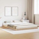VidaXL Cadru de pat de podea natural 140 x 220 cm Lemn masiv de pin