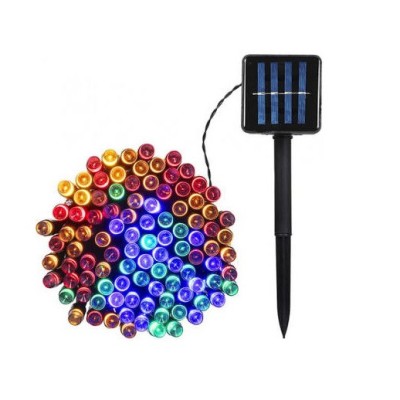 Instalatie de Craciun cu Panou Solar, 10m, Multicolor, TarTek foto