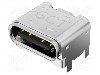 Conector USB C, versiune USB 2.0, orizontala, GCT - USB4800-03-A