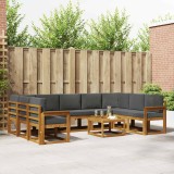 vidaXL Set de canapele de exterior cu pernă 10 pcs Natural și Antracit 3367010