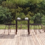 VidaXL Set mobilier de grădină, 3 piese, negru, poliratan