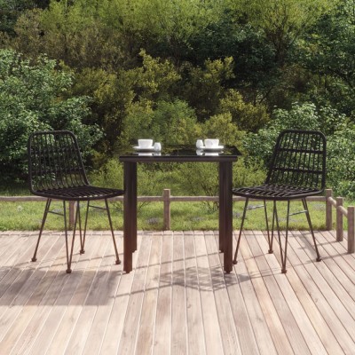 Gossi set mobilier de gradina, 3 piese, negru, poliratan foto