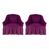 Cumpara ieftin Set 2 Huse Fotoliu Elastice cu Volane, Mov - HEP70