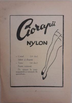 1956, reclama Ciorapi nylon Cristal, Troter, stalinism, istoria modei D1 foto