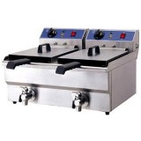 Friteuza profesionala electrica cu robinet, 2x8 litri, de banc
