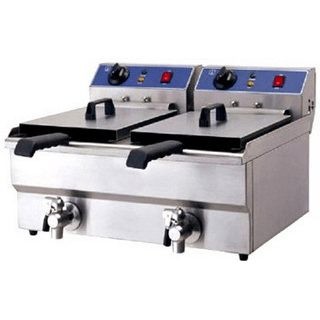 Friteuza profesionala electrica cu robinet, 2x8 litri, de banc foto