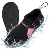 Pantofi de apa negri cu roz Trizand, marimea 38, talpa 5 mm
